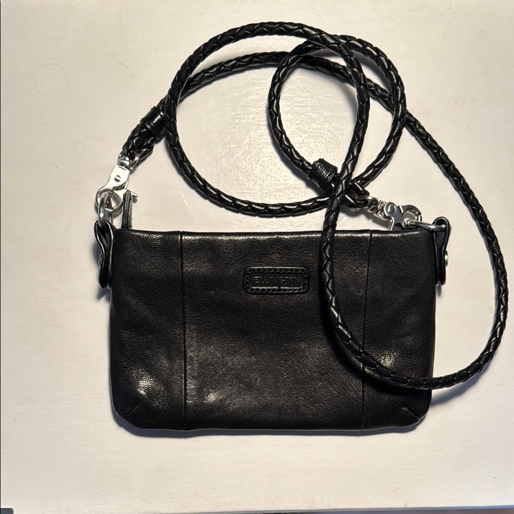 Ellington Black Leather Crossbody Bag